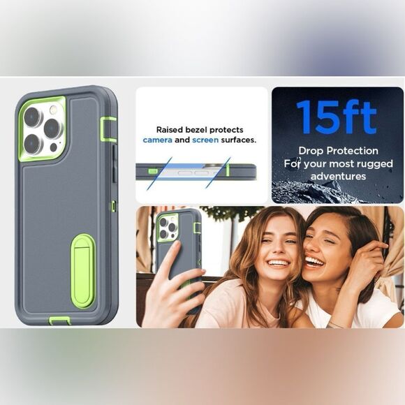 12 Pro Max iPhone Case With Kick Stand With Screen And Lens Protector NIB - Picture 10 of 10